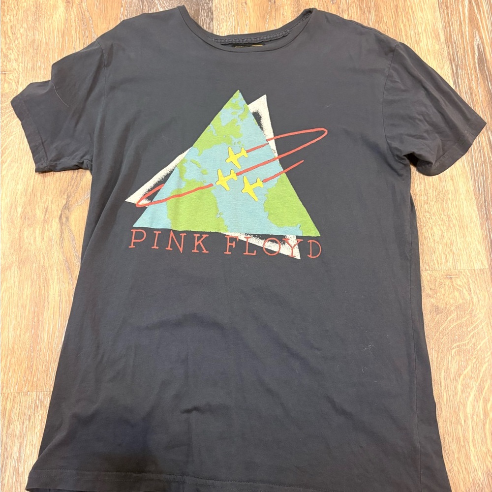 Pink Floyd Black Tee with Yellow Logo Details